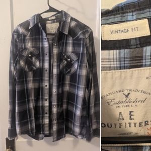 Plaid dress shirt vintage fit